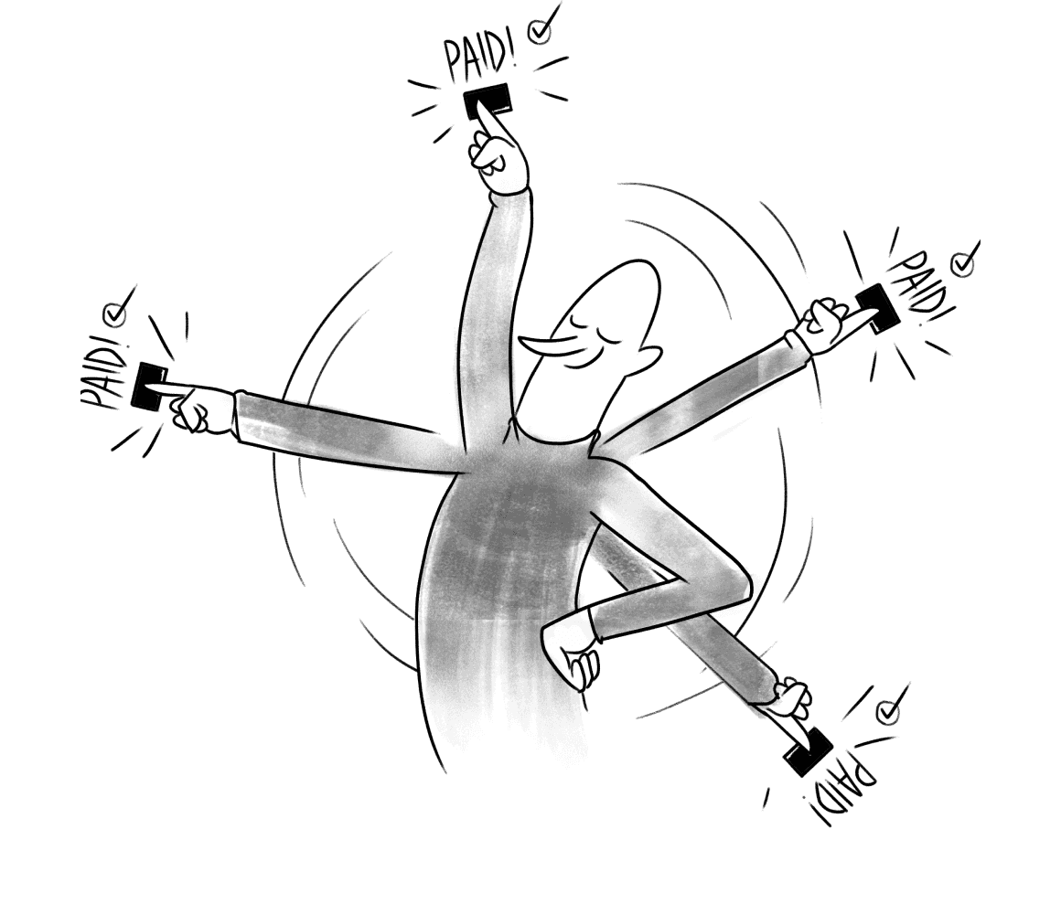 Man clicking paid button (160x1000)