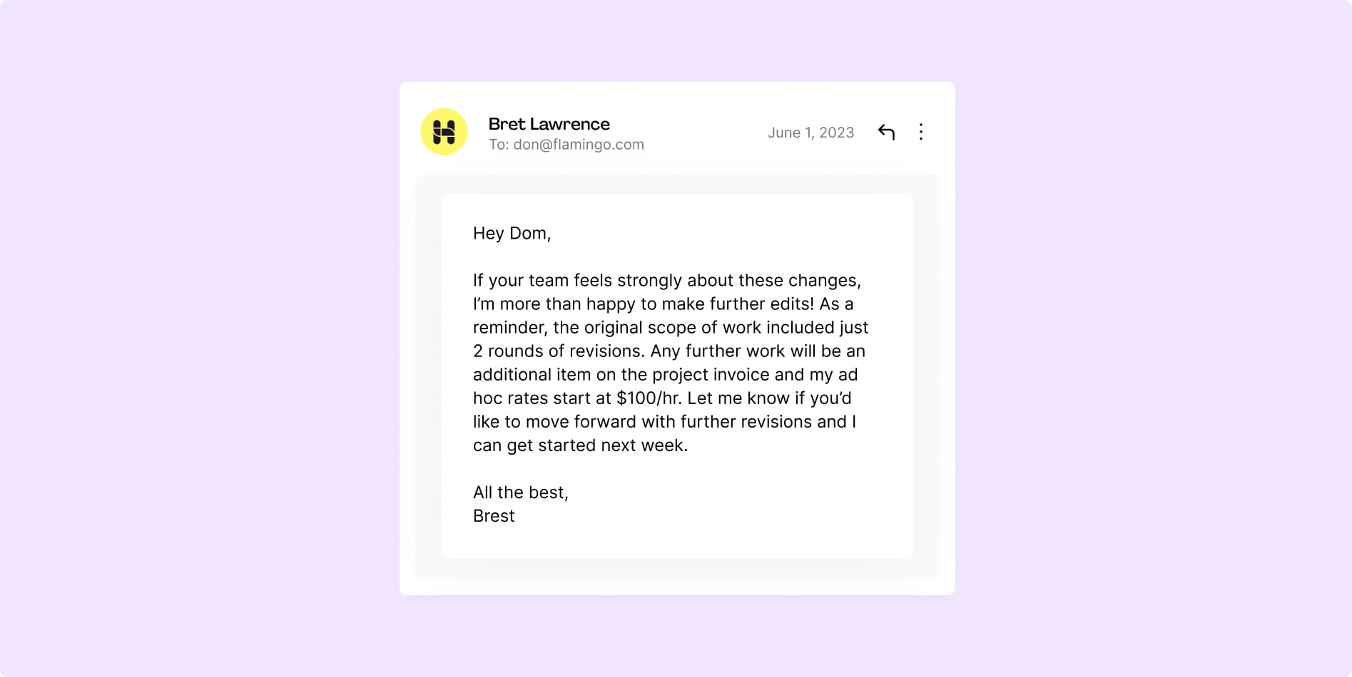 Email example