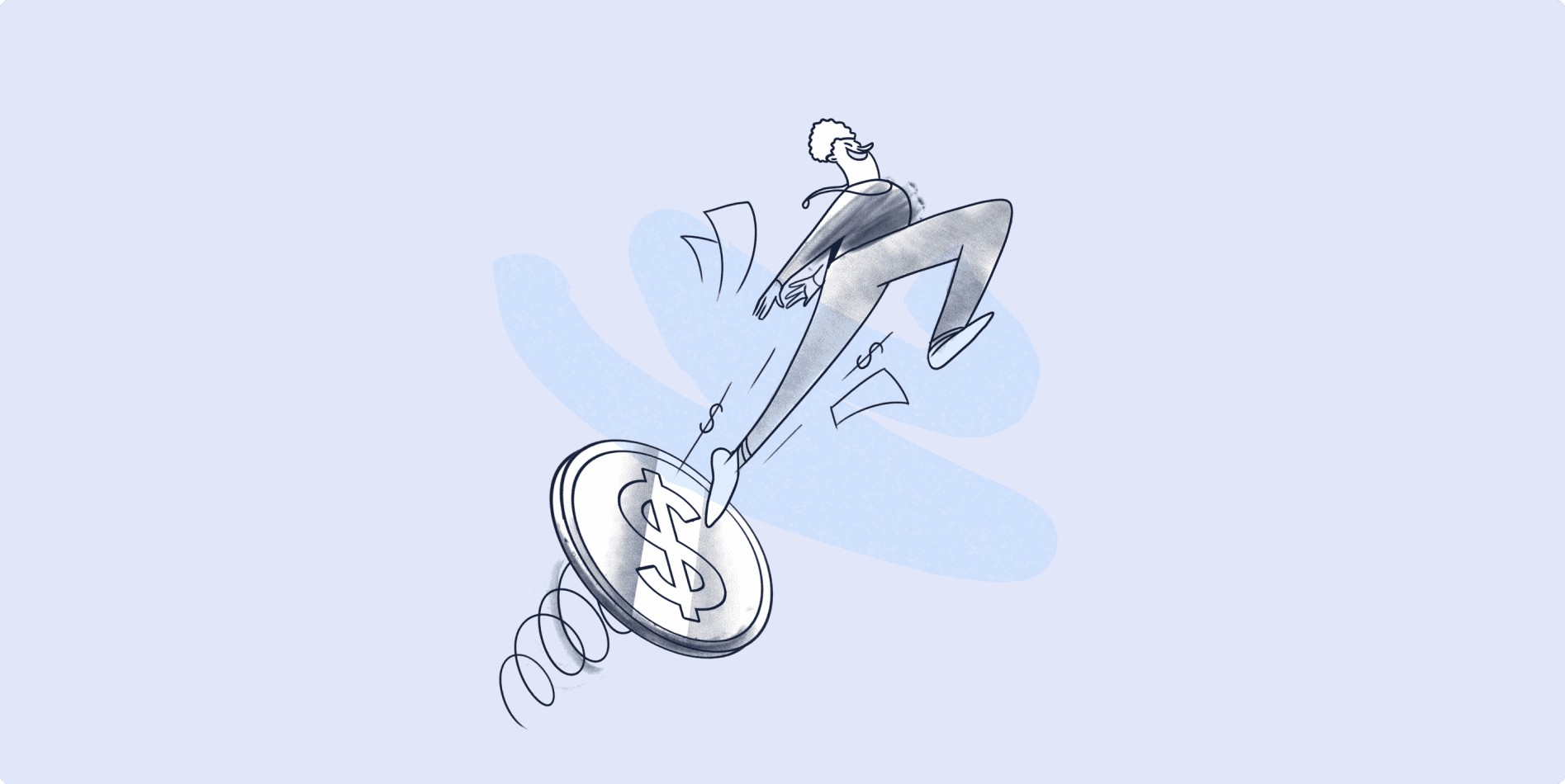 Man bouncing off coin