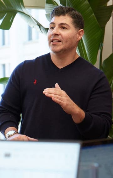 Man having a discussion