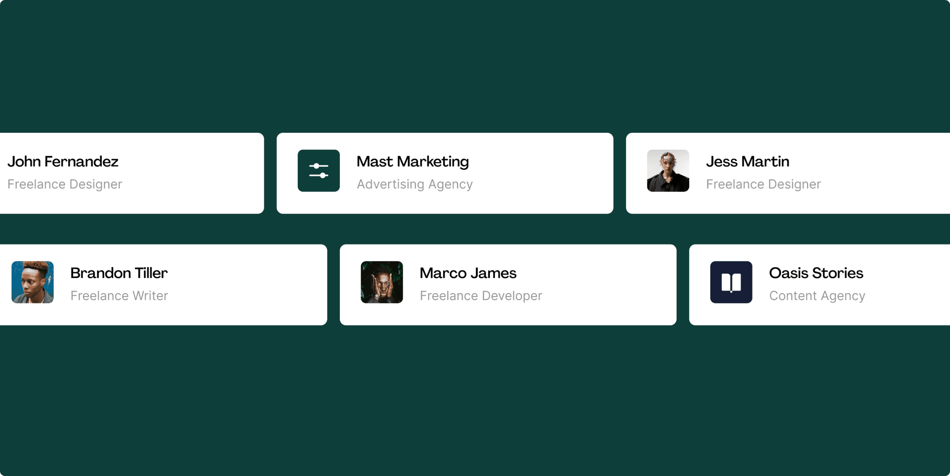 Names of individuals for outsourcing