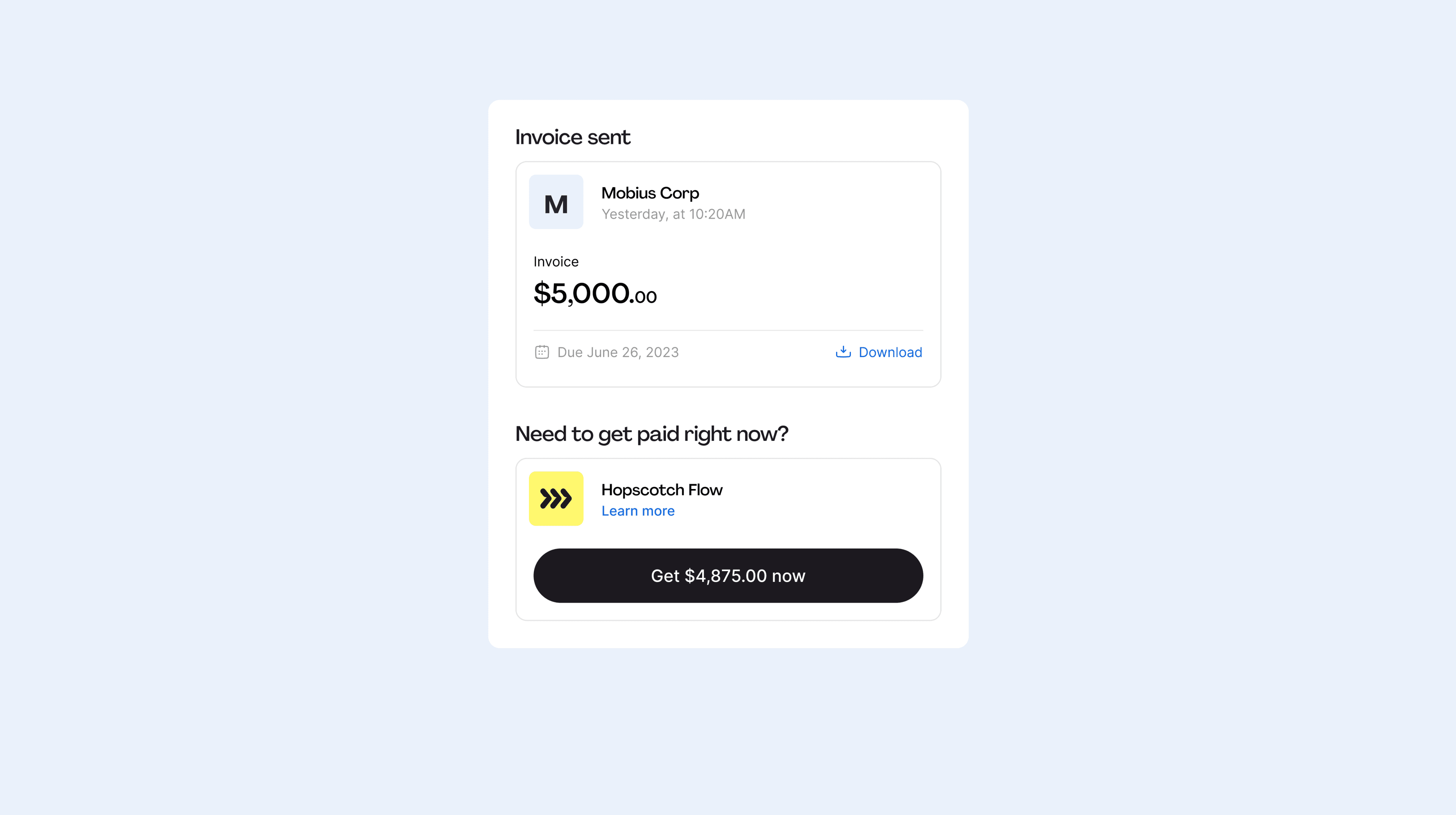 Get paid instantly with Hopscotch Flow, an alternative to traditional invoice factoring